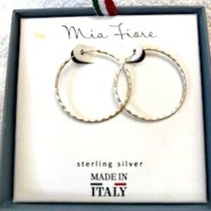 Mia Fiore sterling silver hoop earrings Made in Italy New in Box